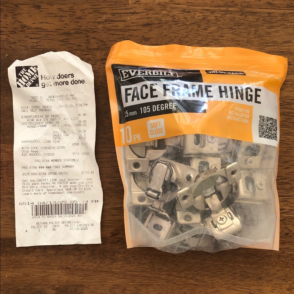 Silver Face Frame Hinge 10-Pack